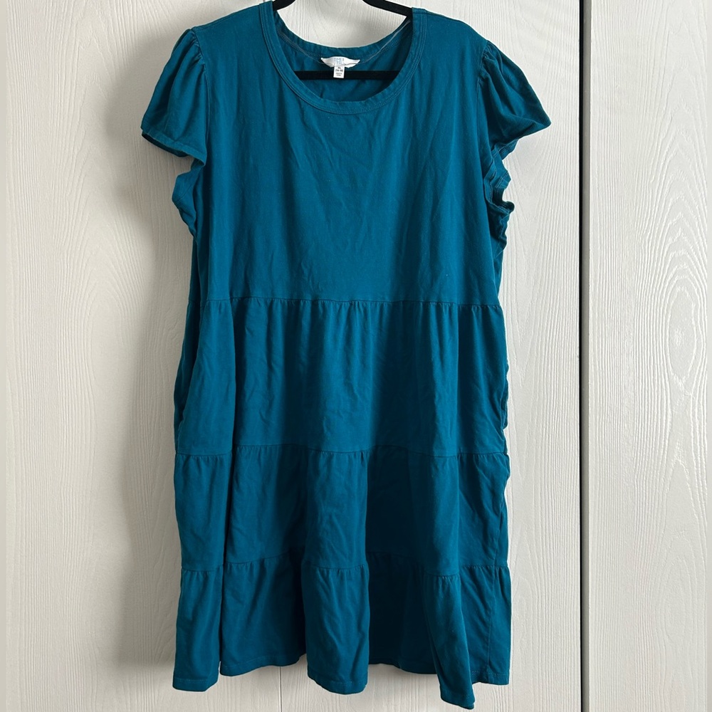 Time and Tru Teal Mini Dress